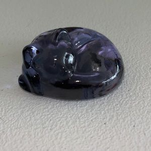 Hand Blown Glass Cat Purple